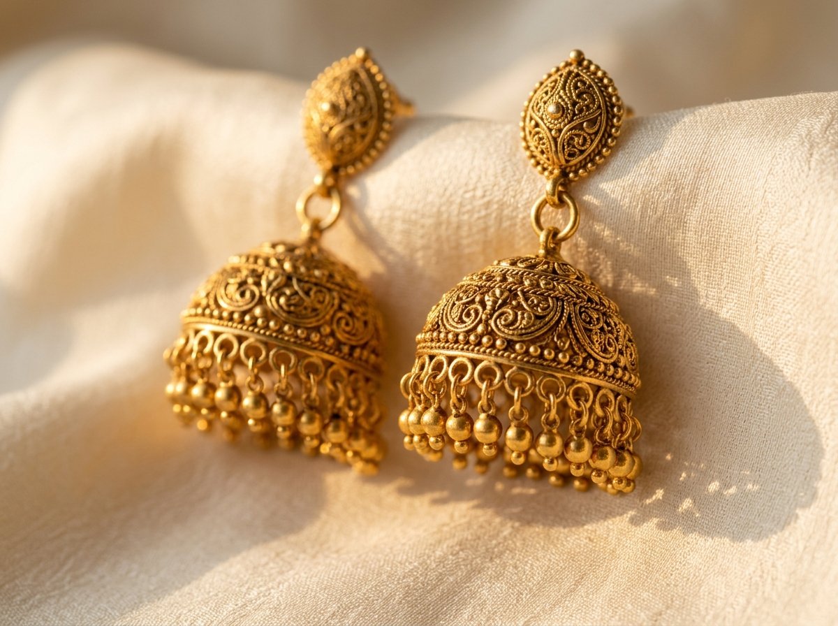 Classic Gold Jhumka Earrings